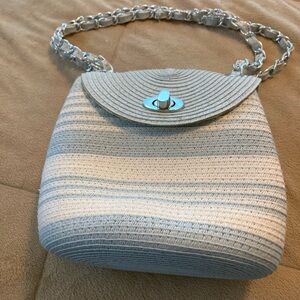 Elegant Blue and Cream Women's Bag